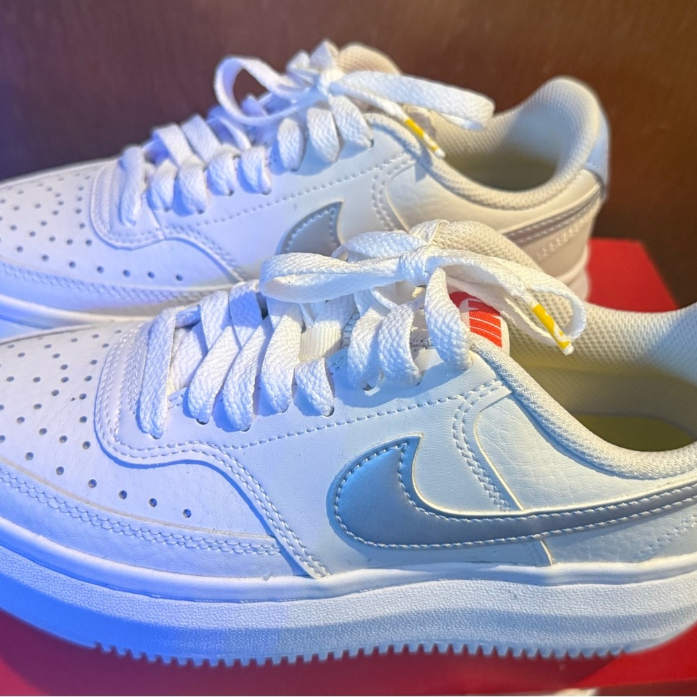 Nike Kids White and Gray Sneakers